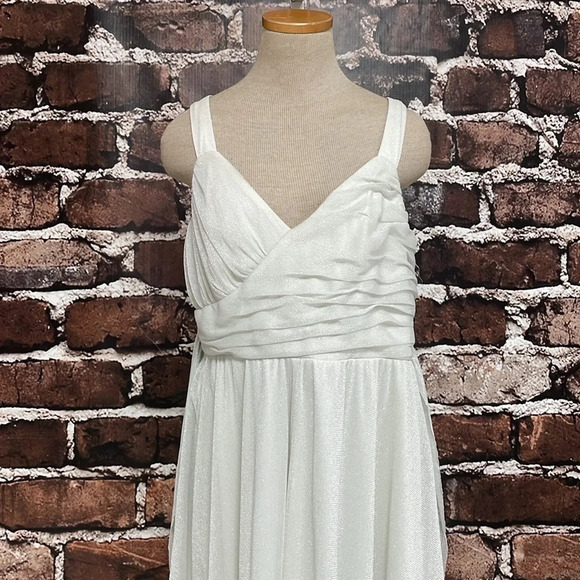 Jonathan Martin Dress Women's 16 White Sparkles Sleeveless V-Neck Boho - Picture 7 of 16